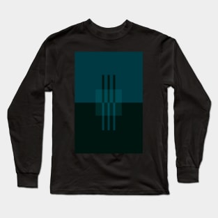 Teal Abstract minimalist Art Print Long Sleeve T-Shirt